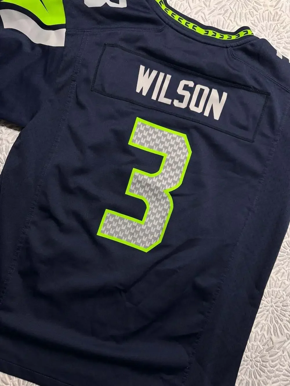 Russell Wilson Seattle Seahawks #3 Nike Navy Jersey Youth Large